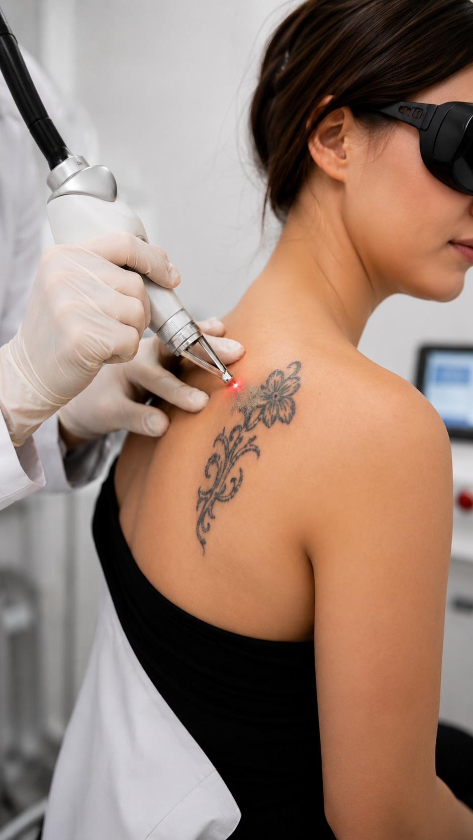 Laser tattoo removal session at Infinity Aesthetics clinic Ajmer